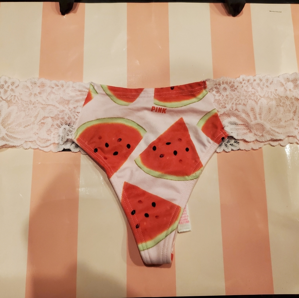 💕Victorias secret PINK watermelon 🍉 thong panty - Picture 1 of 3